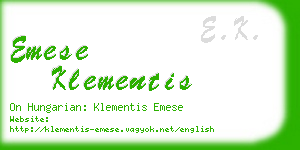 emese klementis business card